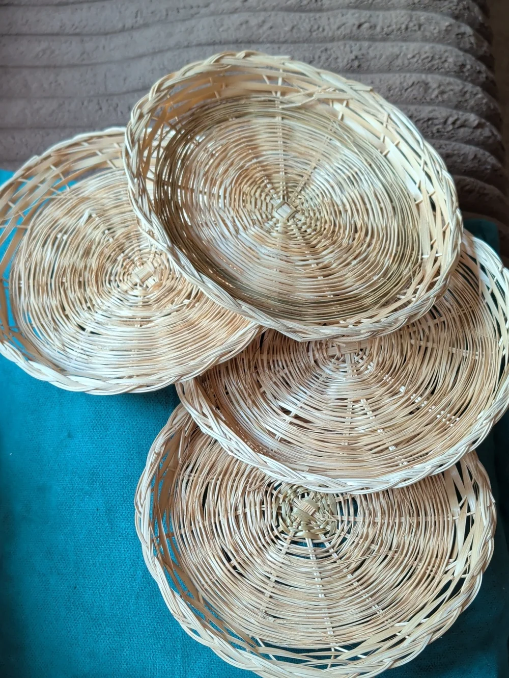 Natural Rattan Serving Baskets - Set of 4